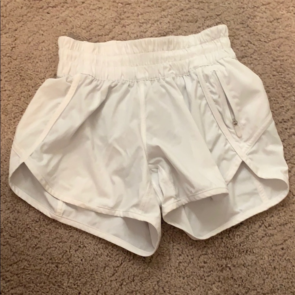 White lululemon tracker shorts size 2